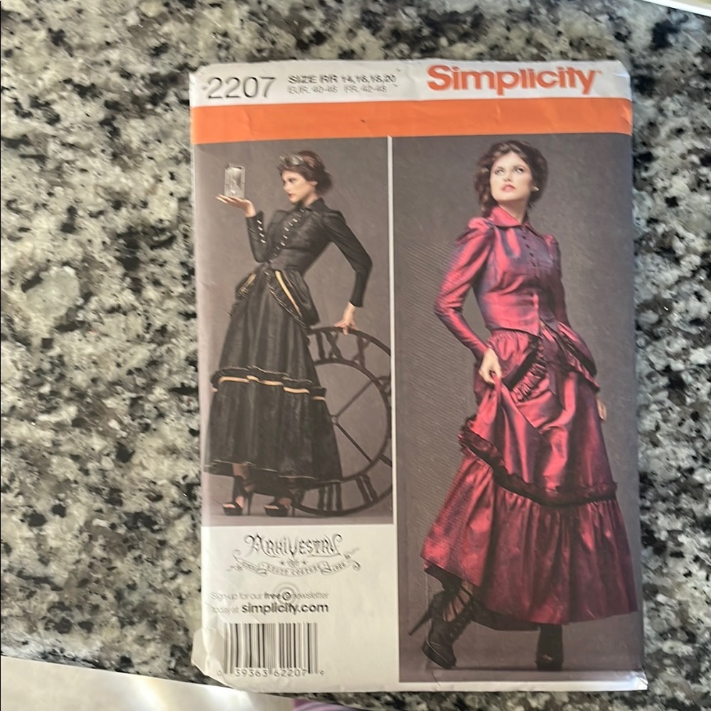 Simplicity Victorian Costume Pattern - Black and Red